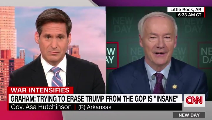 GOP governor Asa Hutchinson says 'Trump is dividing our party'