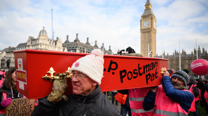 CWU hold protest rally outside parliament as strikes over pay and conditions continue