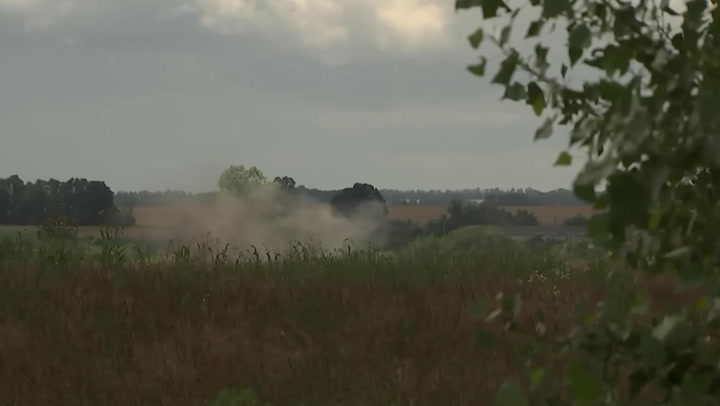 ITV news crew flees from Russian shells as they land 600m away