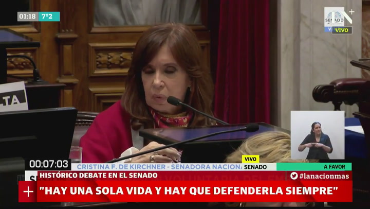 Cristina Kirchner, sobre el aborto: 'Rechazamos un proyecto sin proponer nada alternativo'