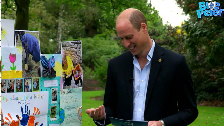 Prince William receives Blue Peter badge on show's 65th birthday