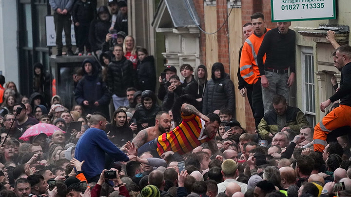 Crowds clash as annual Atherstone Ball Game returns