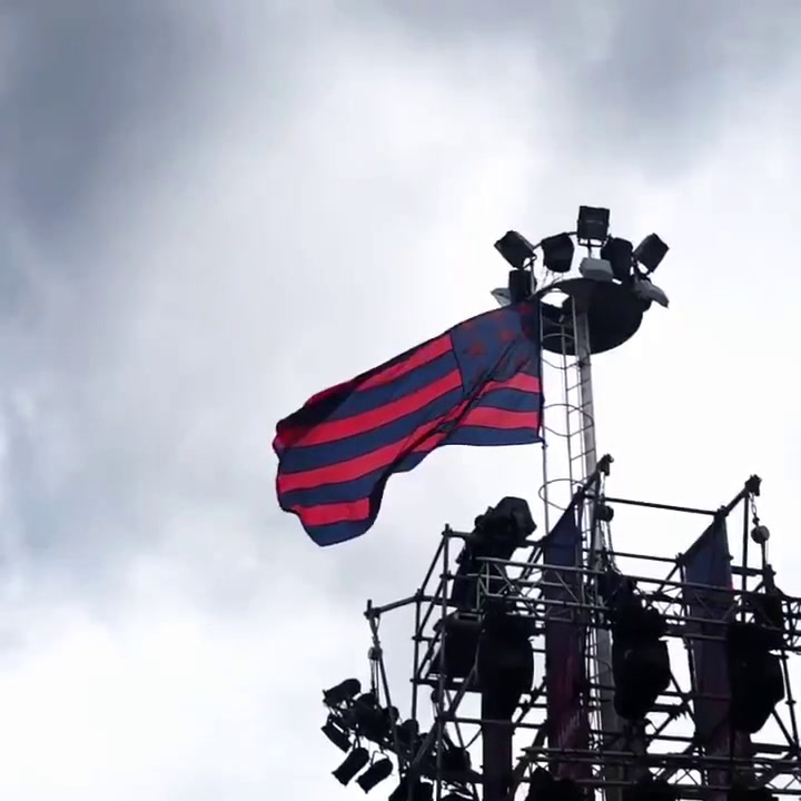 La bandera de San Lorenzo ya flamea en Avenida La Plata