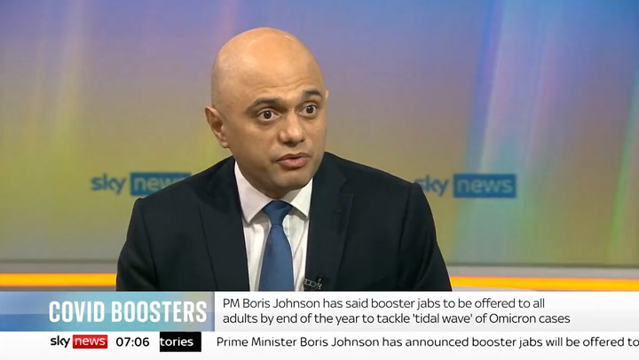Sajid Javid says UK ‘in a race between the vaccine and the virus’