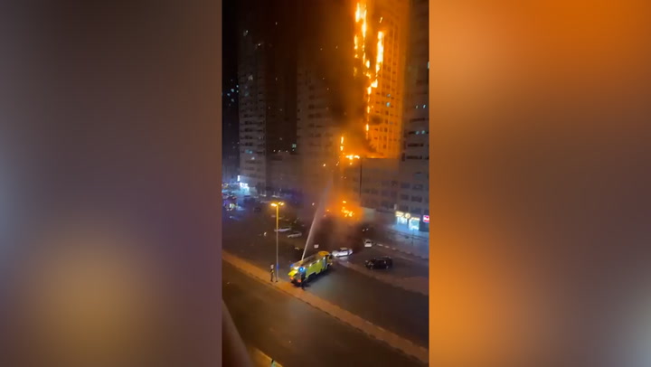 Fire engulfs 36-storey high-rise residential building in UAE