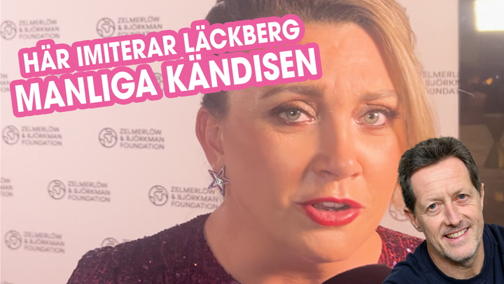 Här imiterar Camilla Läckberg manliga kändisen – dissen mot Måns Zelmerlöw
