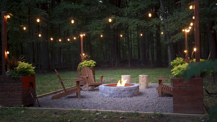 21 Stone Fire Pits To Spark Ideas For, Curved Landscape Blocks Fire Pit