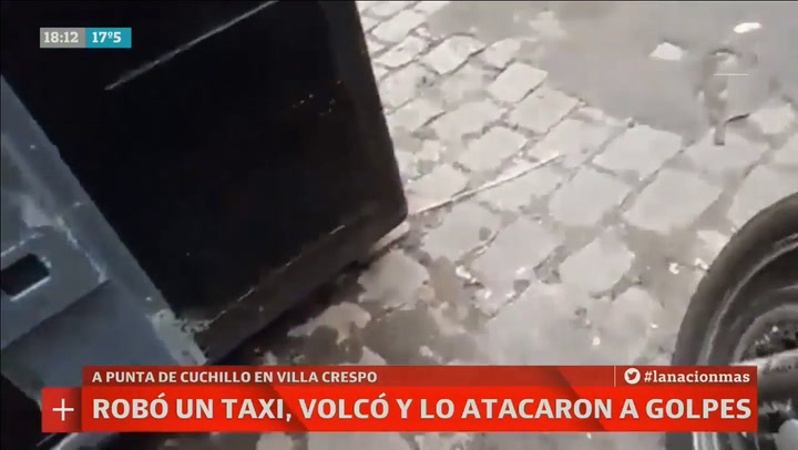 Un taxista atrapó al ladrón que le robó el auto y luego lo chocó