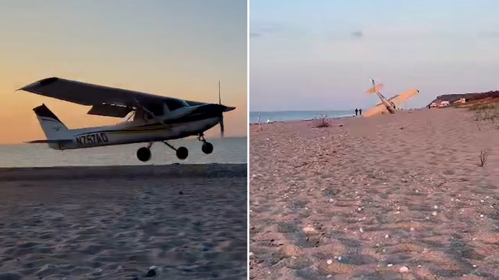 Plane makes emergency landing on Long Island beach