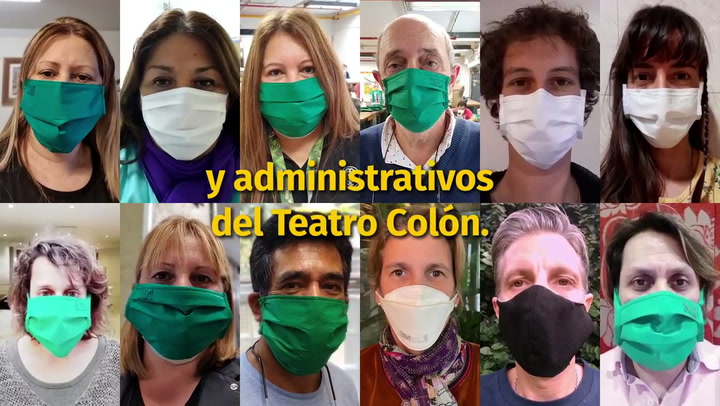 Voluntarios del Teatro Colón en la pandemia