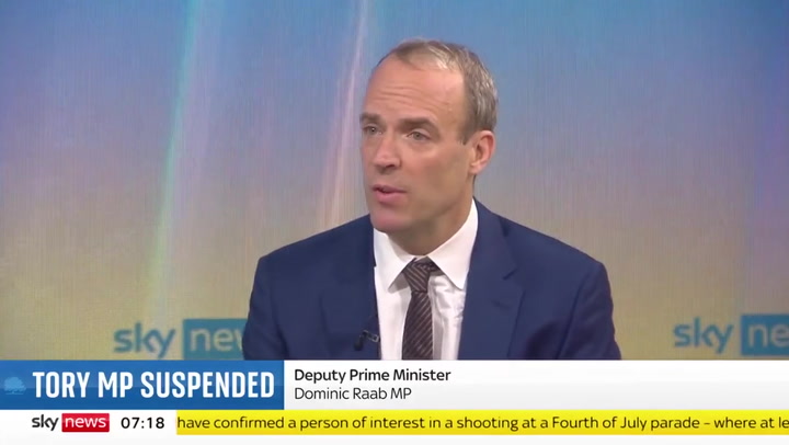 Chris Pincher's conduct in 2019 didn't require 'formal disciplinary action', Raab says