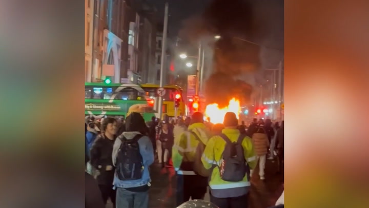 Dublin riots: Looted shops, blockaded roads and burning cars in night of violence