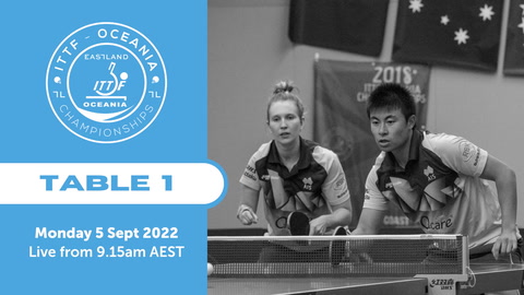 5 Sept - ITTF Oceania Table Tennis - Table 1
