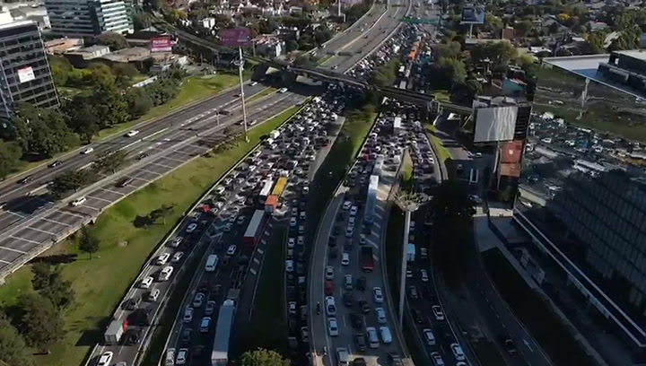 Colapso de tránsito en Panamericana