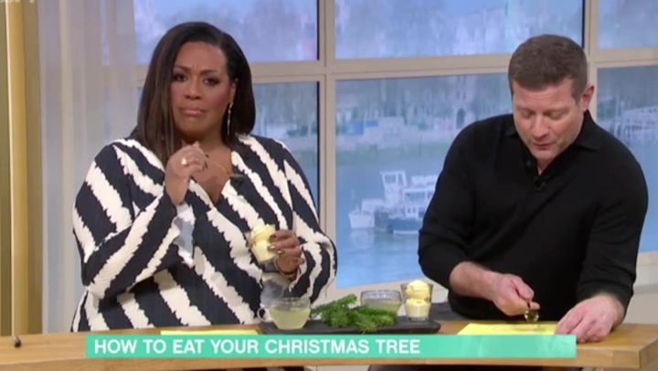 240105-this Morning Hosts Eat Christmas Tree Live On Air-