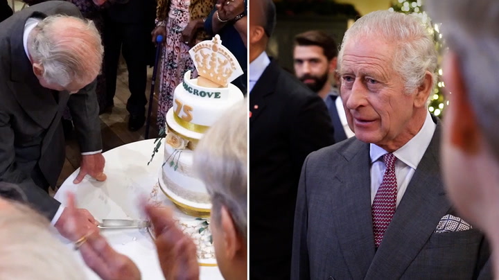 King Charles cuts cake to mark 75th birthday