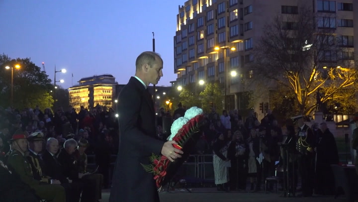 Prince William lays first wreath during Anzac Day dawn service