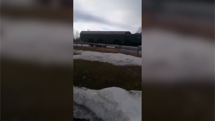 Russian military vehicles spotted near Finland border