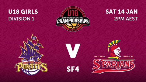 14 January - BQLD U18 State Championships - Day 4 - Court 1 - SWM Pirates Purple v Southern Districts Spartans