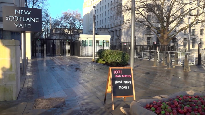 Refuge charity dumps 1,071 'bad apples' at New Scotland Yard to highlight scale of abuse