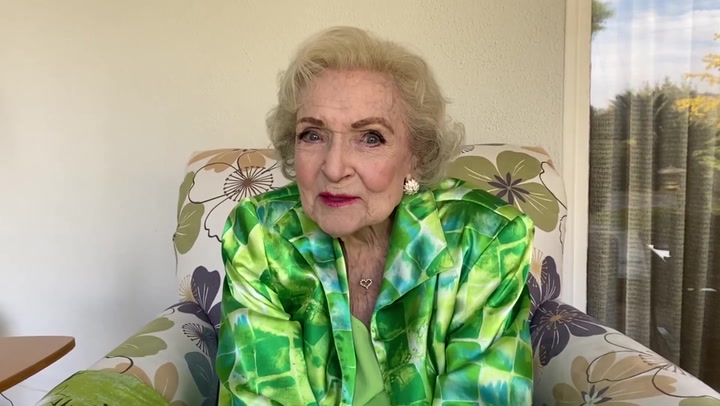 Final video of Betty White is released - in which she tells fans: 'Stick around'