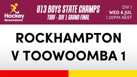6 July - Hockey Qld U13 Boys Sc - Rockhampton V Toowoomba 1