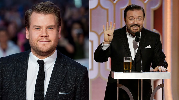 James Corden’s and Ricky Gervais’ jokes compared after plagiarism claims