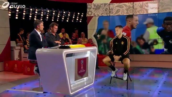 El holograma de Hazard, quien fue entrevistado tras el partido contra Francia – Fuente: Twitter