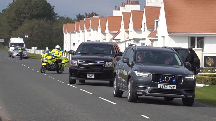 Watch: Donald Trump departs his South Ayrshire golf course