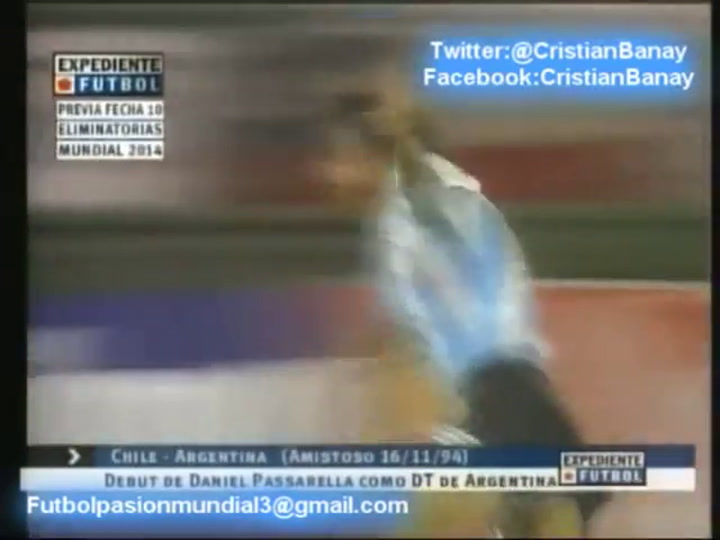 Chile 0 Argentina 3 Amistoso 1994 - Fuente: YouTube
