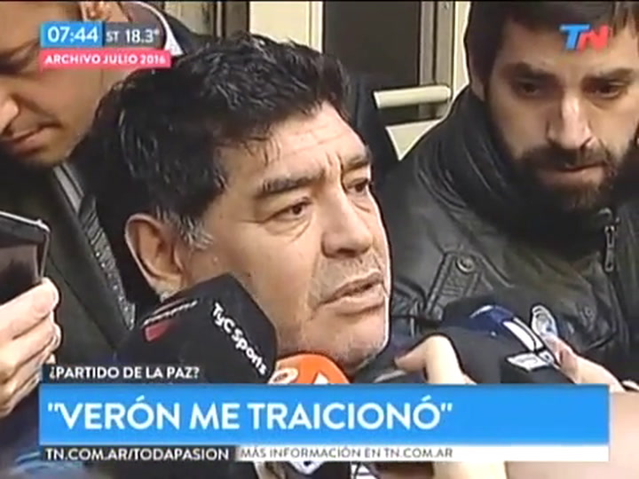 La pelea Verón-Maradona