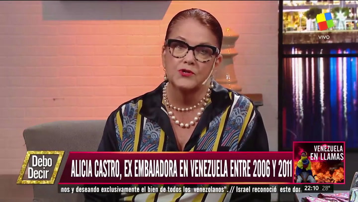 Alicia Castro sobre Venezuela: 'Es el golpe de Estado más grotesco que vi'