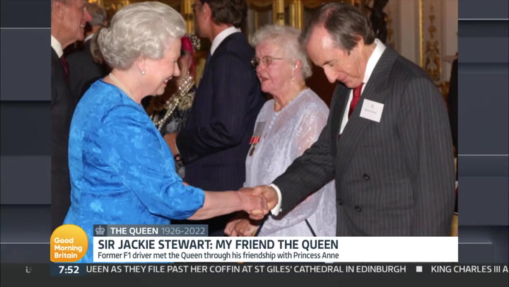 Formula One legend Sir Jackie Stewart pays tribute to 'extraordinary' Queen