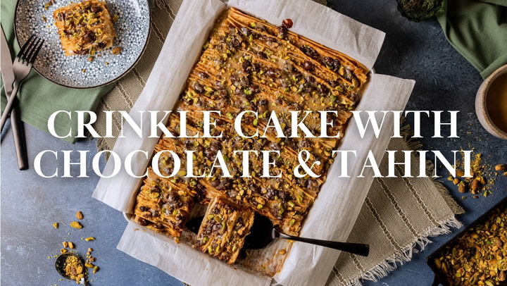 Crinkle Cake with Chocolate & Tahini