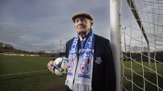 Devoted football fan, aged 100, celebrates love for his local team
