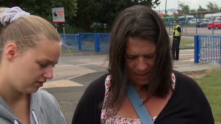 Tewkesbury stabbing: Pupil's mother reads texts from daughter 'stuck in classroom'