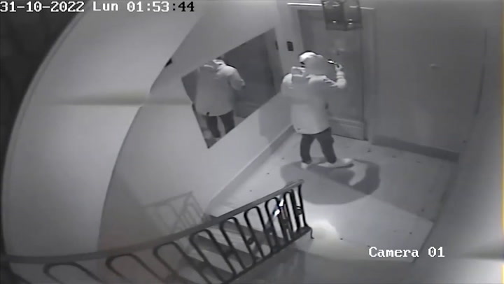 Los ladrones captados por una cámara de seguridad