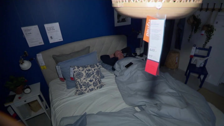 Ikea customers sleep on display beds after snowstorm traps them inside store