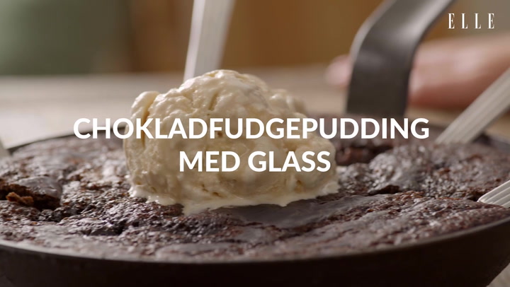 Middag hos Wood: Chokladfudgepudding med glass