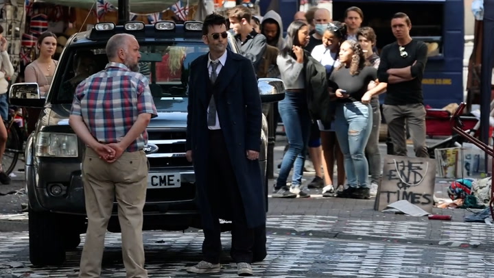 David Tennant seen filming in Bristol dressed as Doctor Who