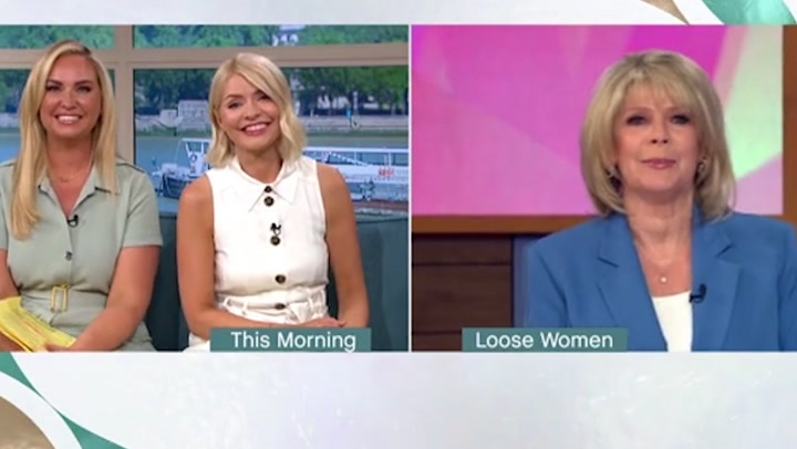Awkward moment Holly Willoughby hands over to Ruth Langsford after husband Eamonn Holmes's This Morning criticism