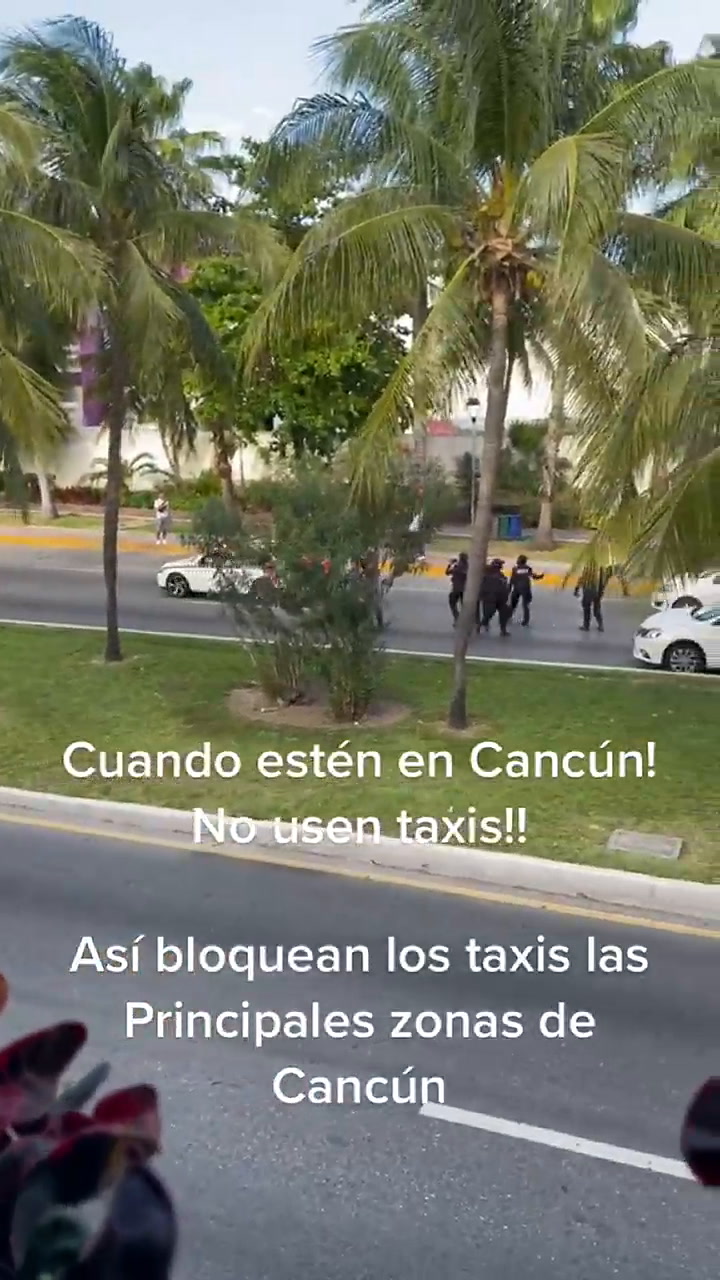 Un turista grabó el momento de un supuesto bloqueo en Cancún, México