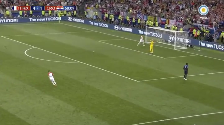 Francia-Croacia: el gol de Mandzukic - Fuente: TV Pública