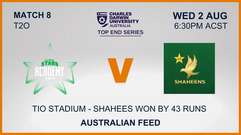 2 August - CDU Top End Series - Match 8 - Stars v Pakistan A - Australian Feed
