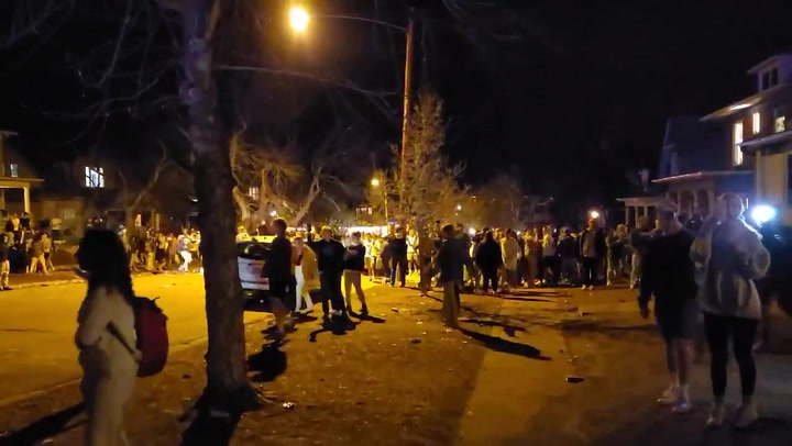 Police shut down out-of-control ‘maskless’ college party