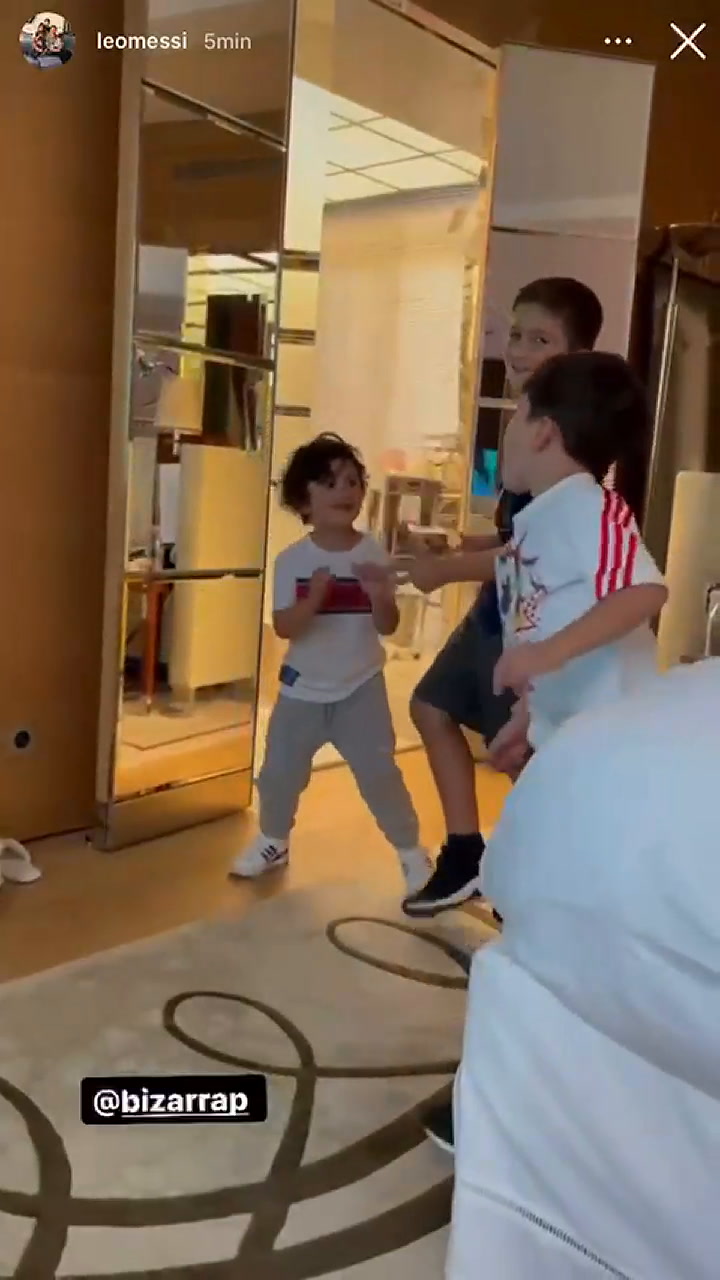 Los hijos de Lionel Messi bailan el tema que Bizarrap y MHD  le dedicaron a su padre