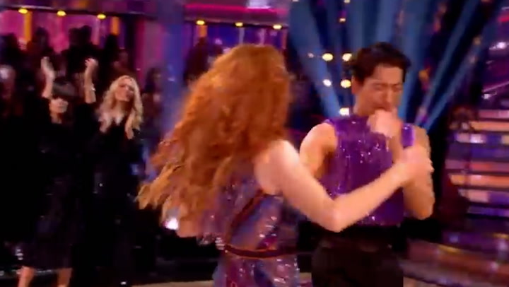Strictly's Carlos Gu breaks down in tears as he's comforted by Angela Scanlon after show exit