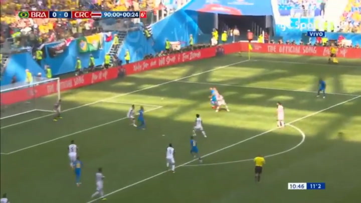 El gol de Brasil, Coutinho contra Costa Rica - Fuente: TW TyC Sports