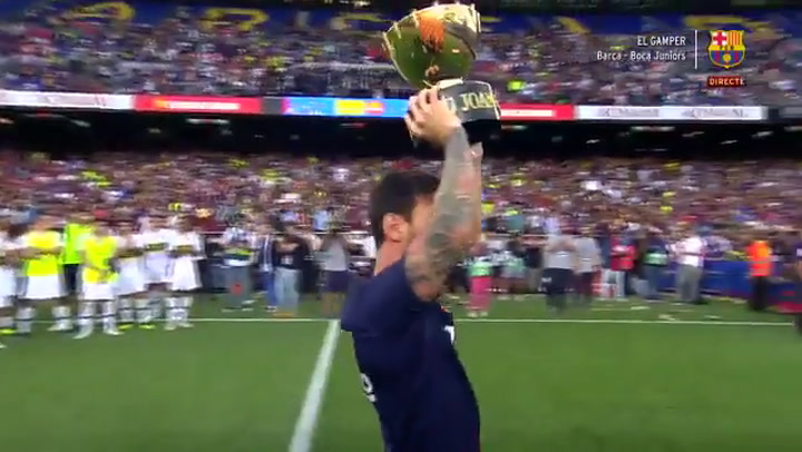 Messi levantó la copa del torneo Joan Gamper - Fuente: Twitter