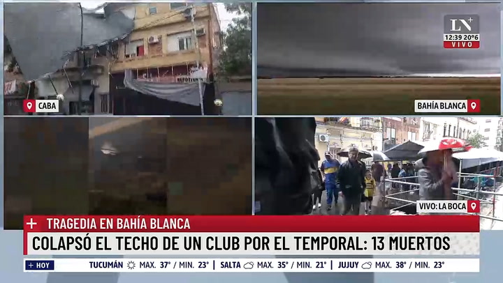 Tragedia en Bahia Blanca: 13 muertos y 14 internados por el temporal